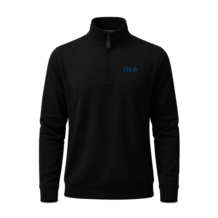 Collars & Co. Pi Kappa Phi Cloud Cotton Quarter Zip Pullover Black