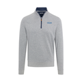 Collars & Co. Pi Kappa Phi Heather Cloud Cotton Quarter Zip Pullover Light Grey with Navy Trim