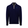 Collars & Co. Pi Kappa Phi Navy with White Trim Luxury Touch Cotton and Cashmere Quarter Zip Sweater