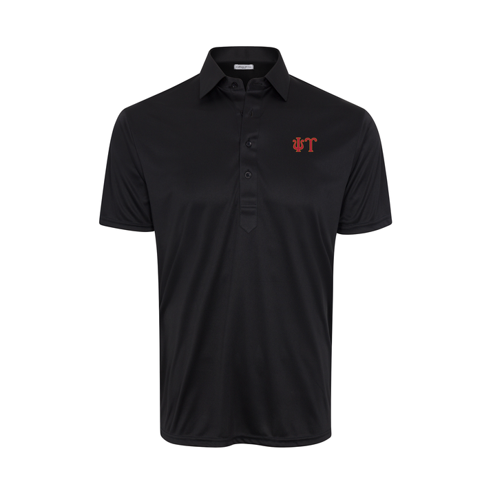 Collars & Co. Psi Upsilon Semi-Spread Collar Polo Black