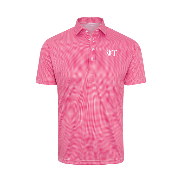 Collars & Co. Psi Upsilon Semi-Spread Collar Polo Red Houndstooth