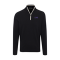 Collars & Co. Sigma Alpha Epsilon Black with White Trim Luxury Touch Cotton and Cashmere Quarter Zip Sweater