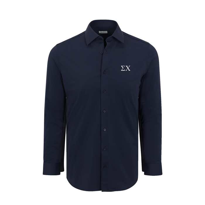 Collars & Co. Sigma Chi Apex Performance Dress Shirt Navy