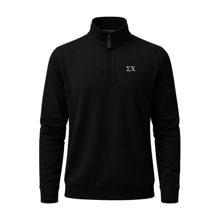 Collars & Co. Sigma Chi Cloud Cotton Quarter Zip Pullover Black
