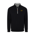 Collars & Co. Sigma Nu Heather Cloud Cotton Quarter Zip Pullover Black with Light Grey Trim