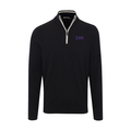 Collars & Co. Sigma Phi Epsilon Black with White Trim Luxury Touch Cotton and Cashmere Quarter Zip Sweater