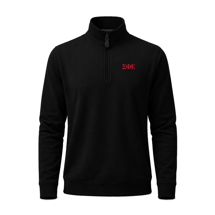 Collars & Co. Sigma Phi Epsilon Cloud Cotton Quarter Zip Pullover Black