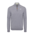 Collars & Co. Sigma Phi Epsilon Grey Melange Cashmere Touch Australian Merino Quarter Zip Sweater