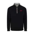 Collars & Co. Sigma Phi Epsilon Heather Cloud Cotton Quarter Zip Pullover Black with Light Grey Trim