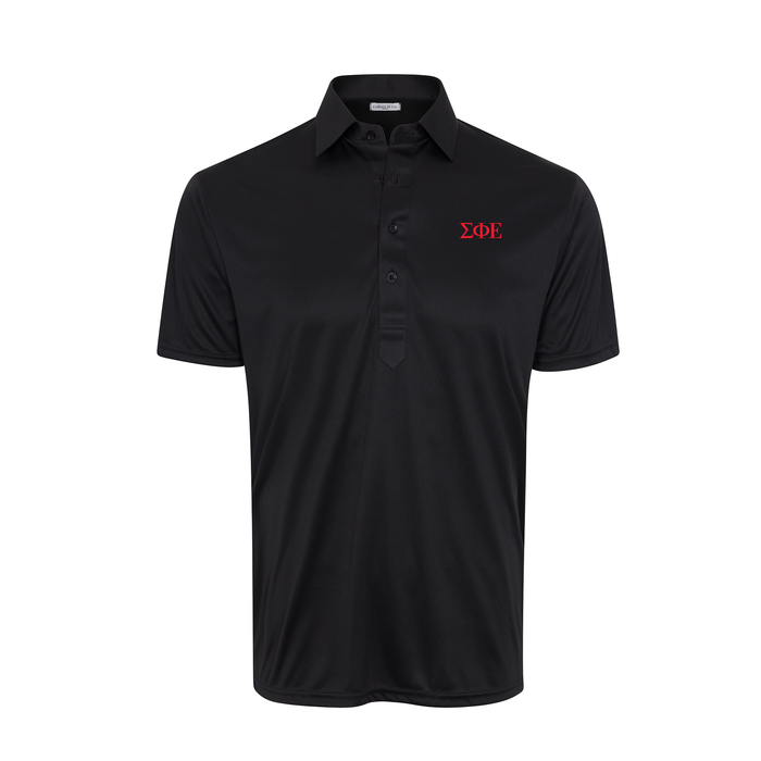 Collars & Co. Sigma Phi Epsilon Semi-Spread Collar Polo Black