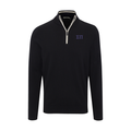 Collars & Co. Sigma Pi Black with White Trim Luxury Touch Cotton and Cashmere Quarter Zip Sweater