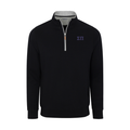 Collars & Co. Sigma Pi Heather Cloud Cotton Quarter Zip Pullover Black with Light Grey Trim