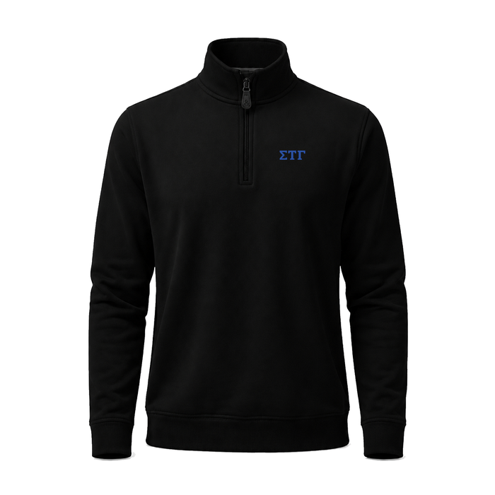 Collars & Co. Sigma Tau Gamma Cloud Cotton Quarter Zip Pullover Black