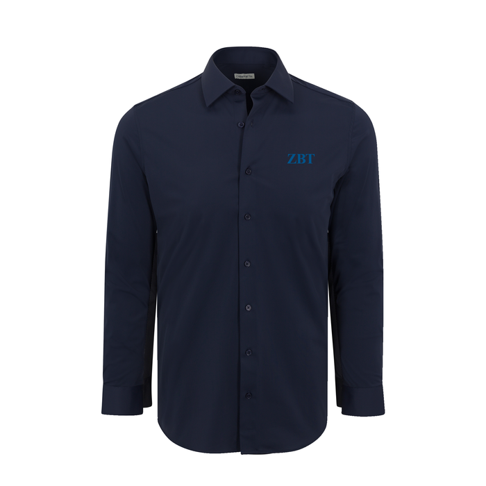 Collars & Co. Zeta Beta Tau Apex Performance Dress Shirt Navy