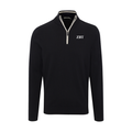 Collars & Co. Zeta Beta Tau Black with White Trim Luxury Touch Cotton and Cashmere Quarter Zip Sweater