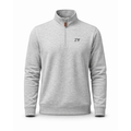 Collars & Co. Zeta Psi Heather Cloud Cotton Quarter Zip Pullover Light Grey