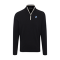 Creighton Black with White Trim Luxury Touch Cotton and Cashmere Quarter Zip Sweater