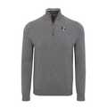 Creighton Grey with Grey Trim Luxury Touch Cotton and Cashmere Quarter Zip Sweater