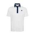 Creighton Semi-Spread Collar Polo Austin White with Navy Accent