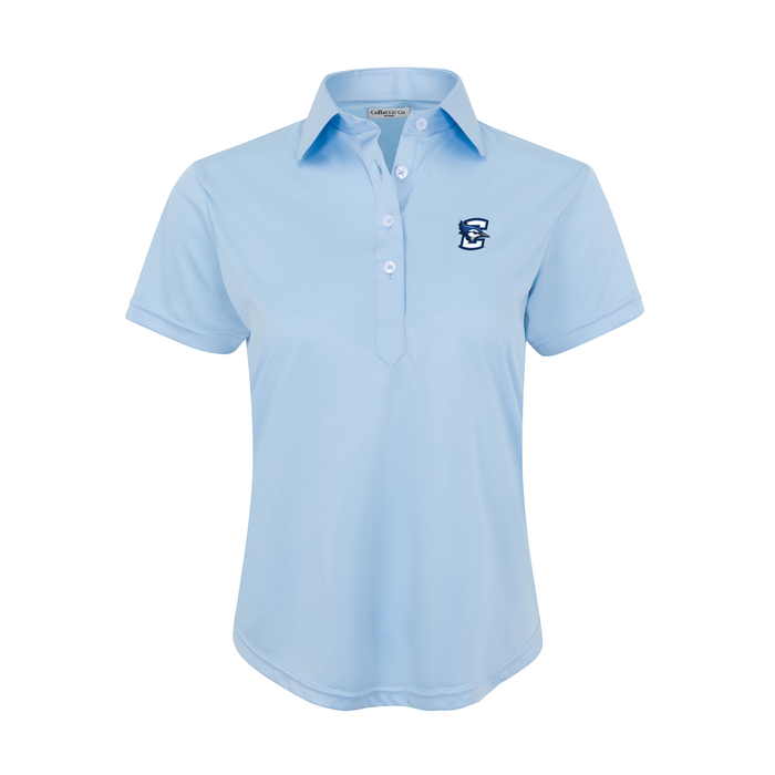 Creighton Women's Cap Sleeve Semi Spread Polo Sky Blue