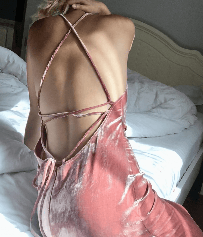 Crystal Pure Silk Velvet Dress