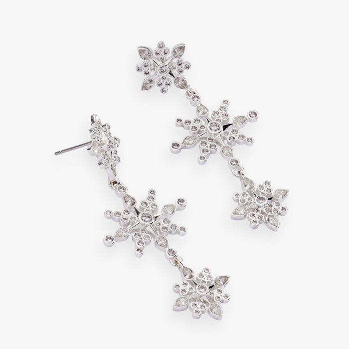 Crystal Snowflake Linear Earrings