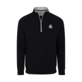 Drake Heather Cloud Cotton Quarter Zip Pullover Black with Light Grey Trim