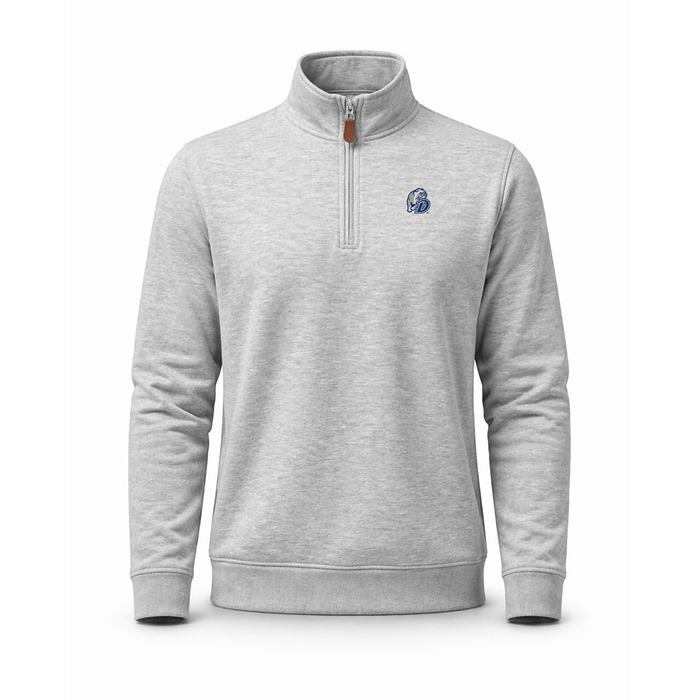 Drake Heather Cloud Cotton Quarter Zip Pullover Light Grey