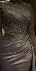 Elegant Mermaid Long Sleeves Evening Dress Glam Dress Y6717