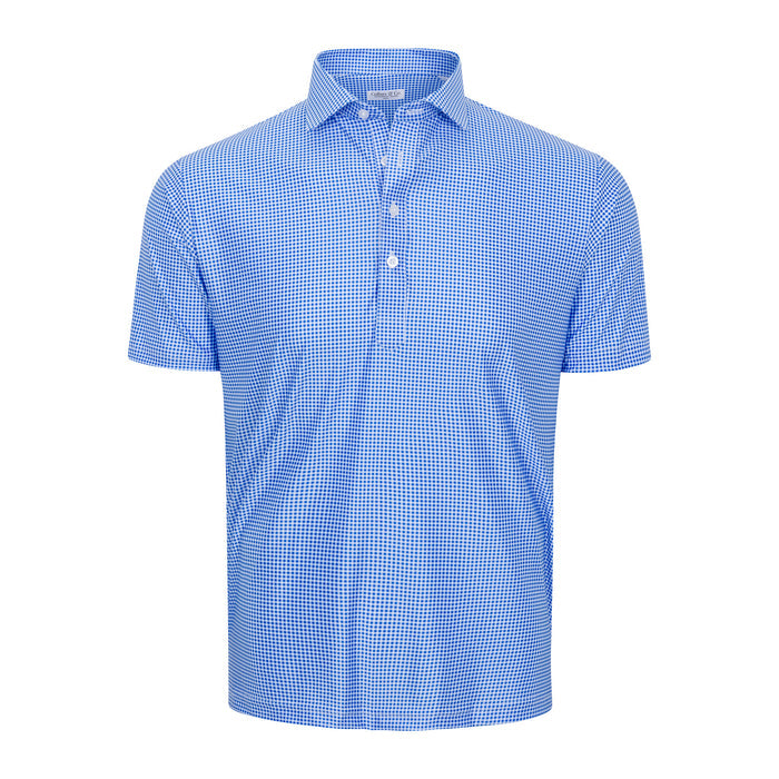 Featherweight Flex Polo Blue Micro Gingham