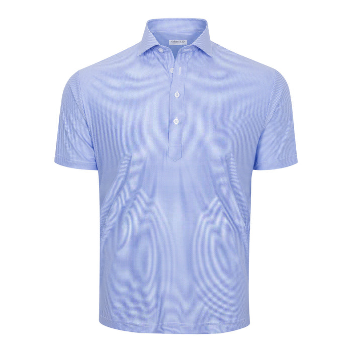 Featherweight Flex Polo Blue Micro Grid
