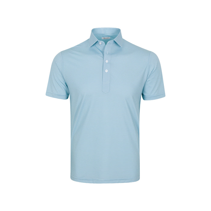 Featherweight Flex Polo Middleton Sage with Navy Stripe
