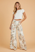 Floral Denim High Waist Wide Leg Jeans