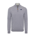 Florida Atlantic Grey Melange Cashmere Touch Australian Merino Quarter Zip Sweater