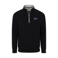 Florida Atlantic Heather Cloud Cotton Quarter Zip Pullover Black with Light Grey Trim