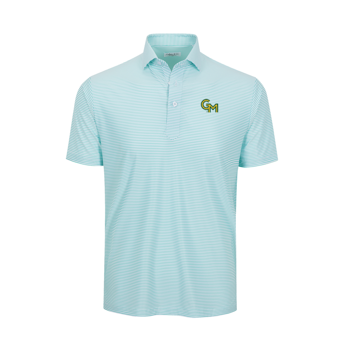 George Mason Featherweight Flex Polo Augusta Green Stripe