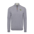 George Mason Grey Melange Cashmere Touch Australian Merino Quarter Zip Sweater