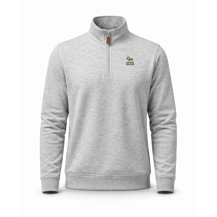 George Mason Heather Cloud Cotton Quarter Zip Pullover Light Grey