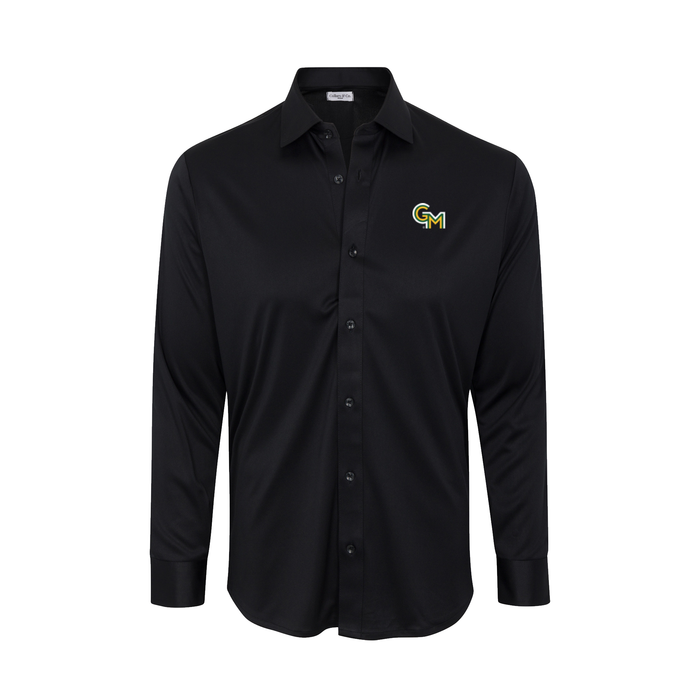 George Mason Semi-Spread Collar Polo Black