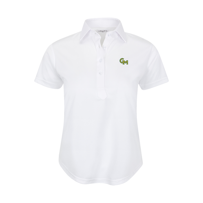 George Mason Women's Cap Sleeve Semi Spread Polo White