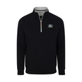 Georgia Southern Heather Cloud Cotton Quarter Zip Pullover Black with Light Grey Trim