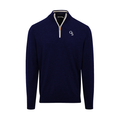 Georgia Southern Navy with White Trim Luxury Touch Cotton and Cashmere Quarter Zip Sweater