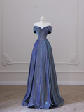 Glitter Off the Shoulder Long Prom Dresses Off Shoulder Long Formal Evening Dresses Y4365