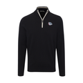 Gonzaga Black with White Trim Luxury Touch Cotton and Cashmere Quarter Zip Sweater