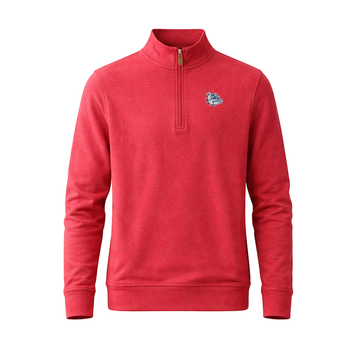 Gonzaga Cloud Cotton Quarter Zip Pullover Sunset Red