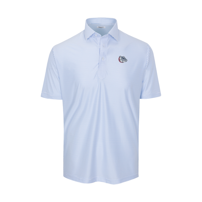 Gonzaga Featherweight Flex Polo Camden White with Blue Stripe