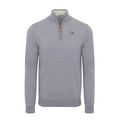 Gonzaga Grey Melange Cashmere Touch Australian Merino Quarter Zip Sweater