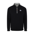 Gonzaga Heather Cloud Cotton Quarter Zip Pullover Black with Light Grey Trim