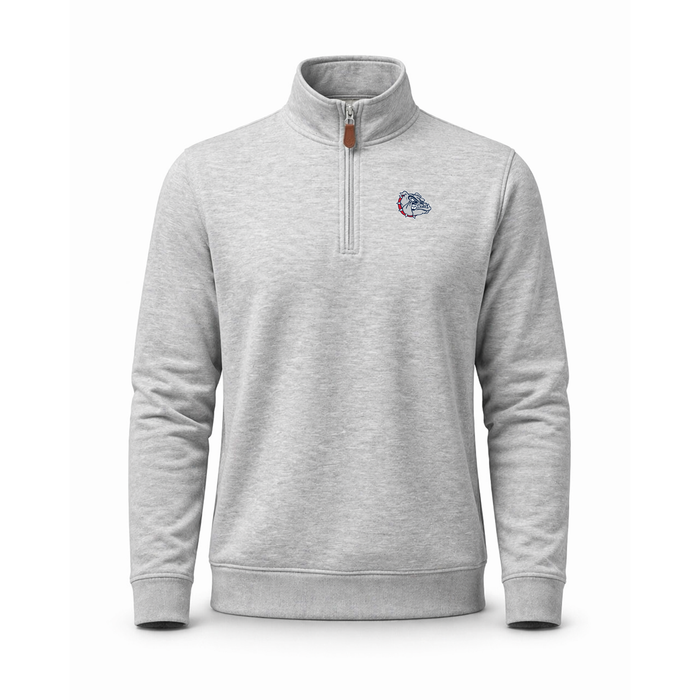 Gonzaga Heather Cloud Cotton Quarter Zip Pullover Light Grey