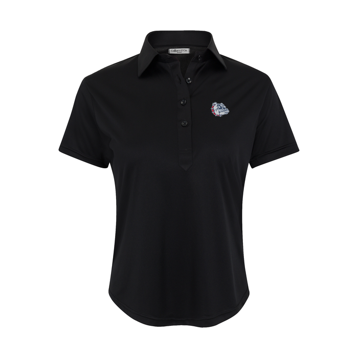 Gonzaga Women's Cap Sleeve Semi Spread Polo Black